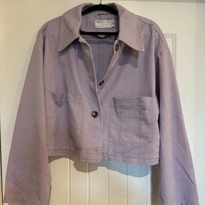 Lavender Cropped Lightweight Jacket